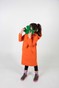 Помаранчева дитяча сукня-худі з начосом та квітковим принтом dytsukniahudi-14 фото 1