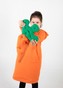 Помаранчева дитяча сукня-худі з начосом та квітковим принтом dytsukniahudi-14 фото 3
