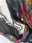 Бандана с имитацией платка чёрная с принтом и длинной бахромой bandanahustkat-21 фото 5