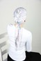 Бандана Дана з довгими хвостами та вшитою велюровою стрічкою блакитна квітковий принт bandanahvostyi-6 фото 3