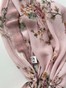 Бандана з імітацією хустки рожева з квітковим принтом та маленькими китицями bandanahustkal-29 фото 4