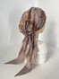 Бандана с имитацией платка оттенка мокко с цветочным принтом  bandanahustkal-81 фото 3