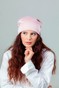 Шапочка Діва комбінована відтінку рожева пудра hatdiva-4 фото 3