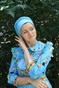 Шапочка Энжи Классика со вшитым объемом еко-замш голубая enzhiez-2 фото 1