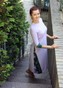 Купальна сукня пряма лілова з принтом гортензії swimsuknia-4 фото 1