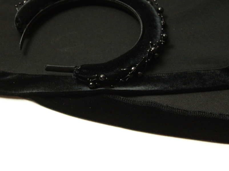 Чёрная школьная юбка Канти (с велюровым кантом) фото