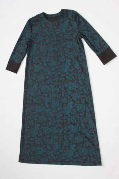 Купальное платье (черное с зелеными вензелями) фото