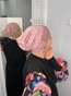Шапочка Діва з флісом комбінована рожева пудра hatdiva-13 фото 5