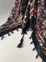 Бандана з імітацією хустки з китицями з кашеміром осінній принт чорна bandanahustkat-chorna-3 фото 5