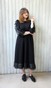 Трикотажное платье "Оливия" (черное с кожаными кружочками) suknyatr-2 фото 2