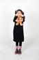 Чорна дитяча сукня-худі з начосом з підкладкою "Малина" в капюшоні dytsukniahudi-7 фото 1