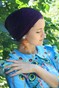 Шапочка Нити с плетенной сеткой ручной работы фиолетовая на сиреневой основе (форма Мини) nitiv-5 фото 3