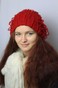 Шапочка Мириам теплая красная с ниточками hatmiriamt-22 фото 5
