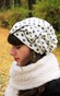 Шапочка Мириам демисезонная белая в горошок с украшением hatmiriamdemi-7 фото 2