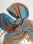 Бандана подвійна тепла з імітацією хустки коричневі відтінки з блакитним bandanapdvt-syniy-3 фото 7