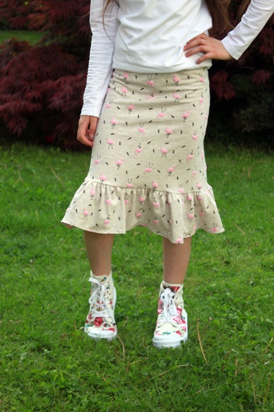 Дитяча спідниця принт "Фламінго" фото