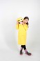 Жёлтое детское платье-худи с начесом с подкладкой "Лего" в капюшоне dytsukniahudi-12 фото 1